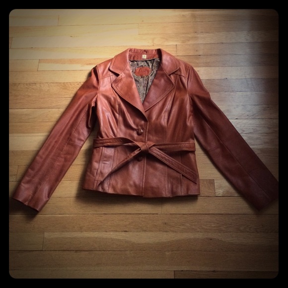 Wilsons Brown Belted Leather Jacket