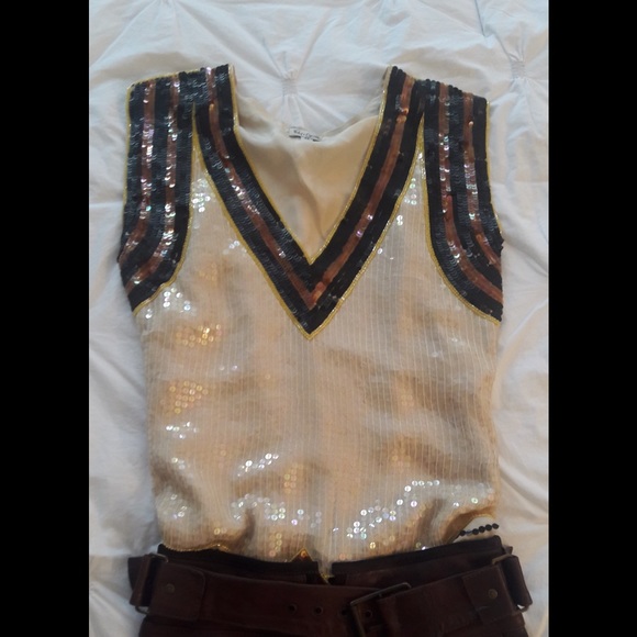 Foley + Corinna sequin top	.