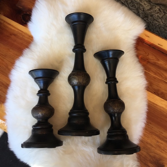 Target Other - Wooden Candle Holder Set