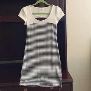 Navy and cream stripped dress