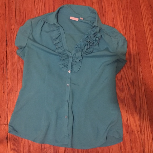Blue ruffle New York & Company blouse