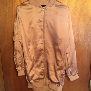 Carli bybel x missguided rose gold jacket