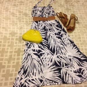 Navy & White Maxi Dress