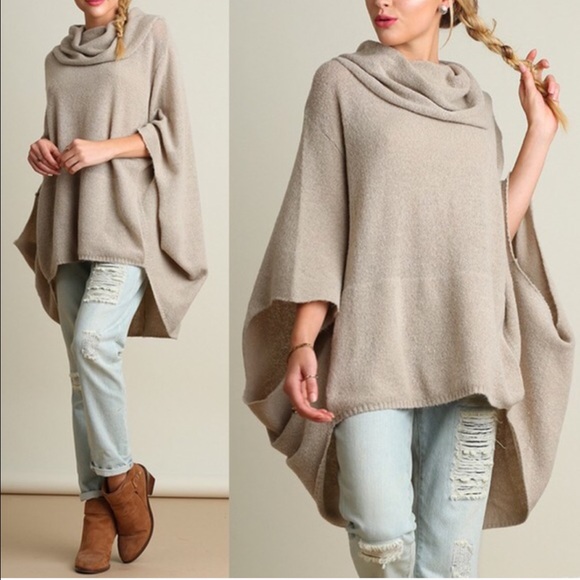 ๐KAYCEE poncho style sweater - DARK CHARCOAL - Picture 4 of 4