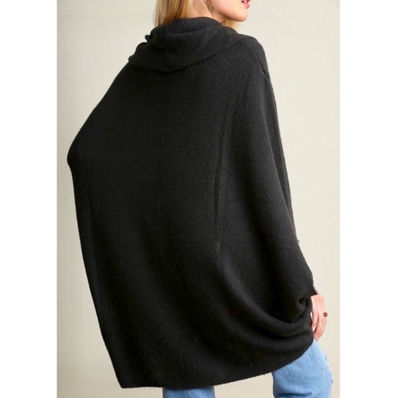 ๐KAYCEE poncho style sweater - DARK CHARCOAL - Picture 3 of 4