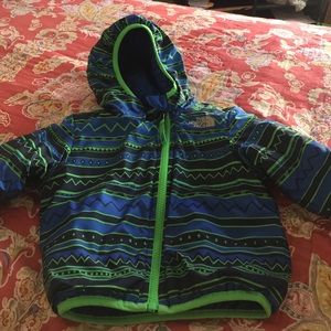 Northface blue/green rain coat