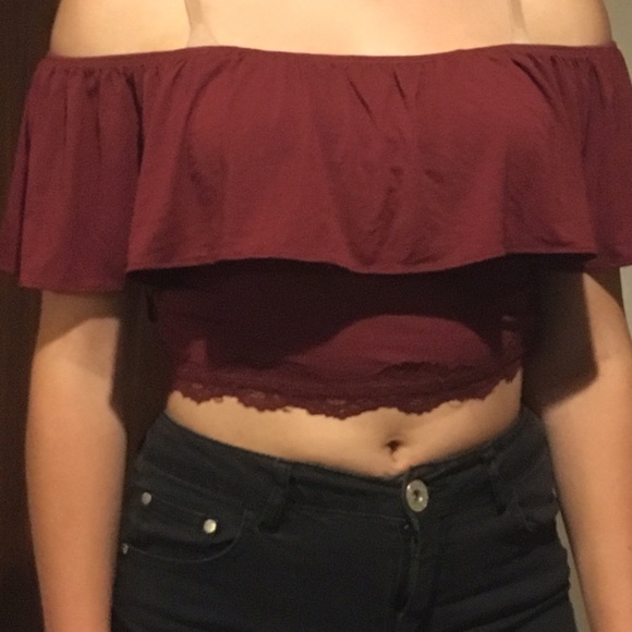 Burgundy crop top