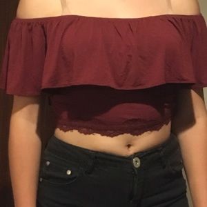 Burgundy crop top