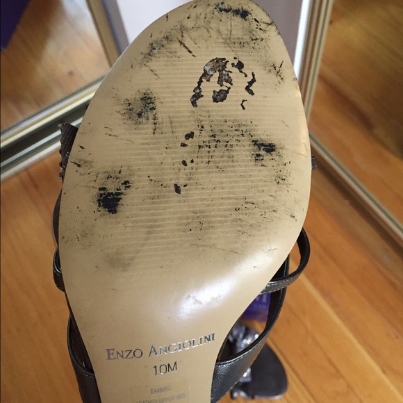 Pewter Enzo Angliolini Heels With Sequined Bows - image 3