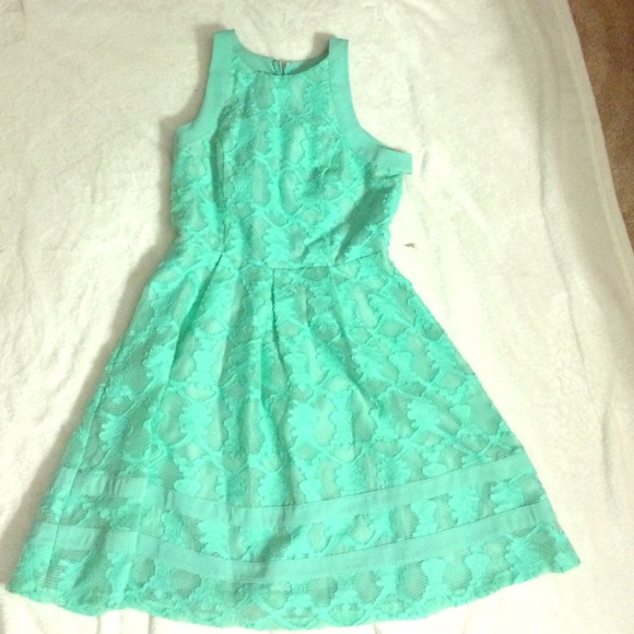 Mint green lace overlay Nordstrom dress