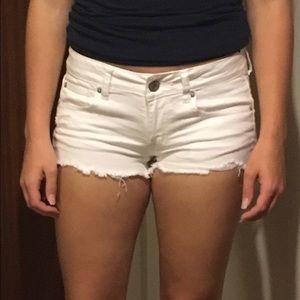 White cut off shorts