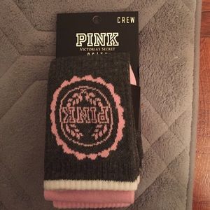 PINK crew socks