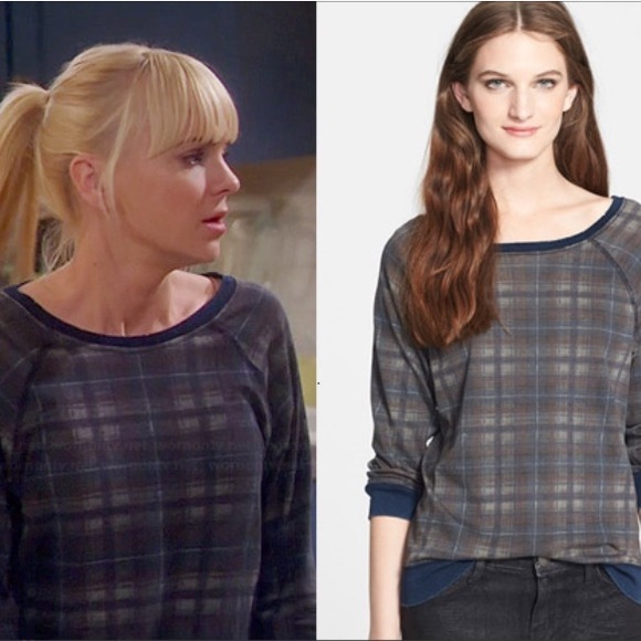 BNWT CELEB FAVORITE PLAID LETTERMAN TEE SZ 1 - Picture 3 of 4