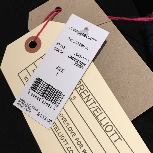 BNWT CELEB FAVORITE PLAID LETTERMAN TEE SZ 1 - Picture 4 of 4