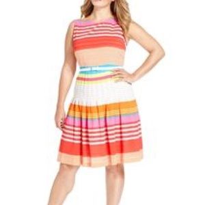 Twice Worn Calvin Klein Neon Stripe Dress Size 18