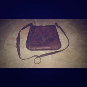 100% Leather TROUVE' Cross Body Satchel