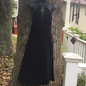 Very sexy cocktail black dress with open back