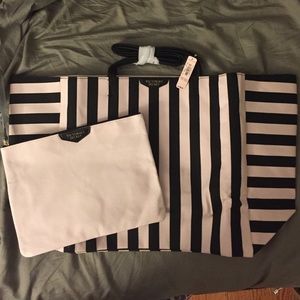 Victoria's Secret tote with makeup bag