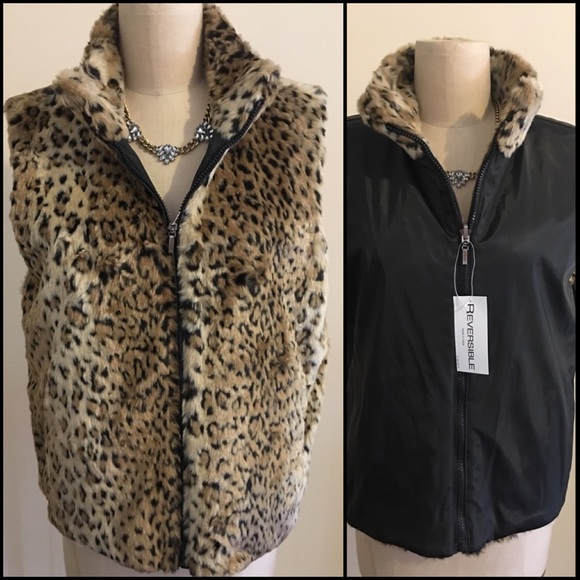 Reversible Faux Leopard Vest