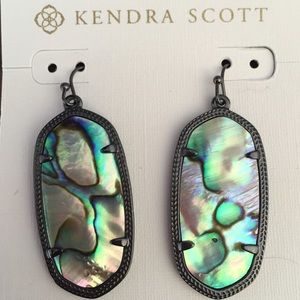 Kendra Scott Abalone and gunmetal Elles