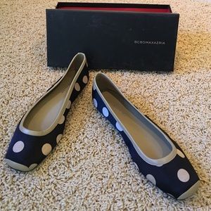 BCBG Black/Nude Polka Dot Ballet Flats