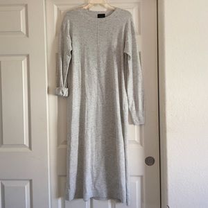 floor length long grey sweater sweatshirt dress