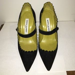 Manolo Blahnik Suede Mary Janes!!!