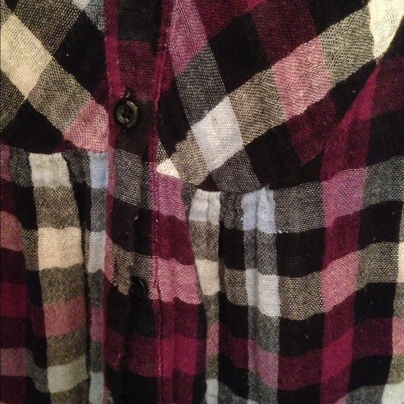 Lightweight tunic plaid shirt - Picture 2 of 3