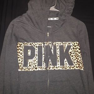 PINK full zip up hoodie