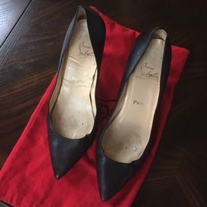 Christian Louboutin Black Leather Pumps
