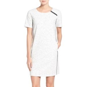 Halogen contrast piping sheath dress