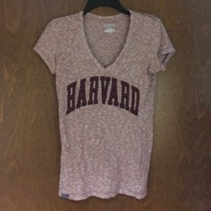 HARVARD maroon striped V-neck. New.
