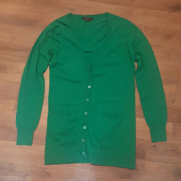 Green long cardigan