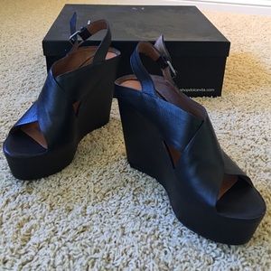 Dolce Vita Black Platform Wedge Sandals