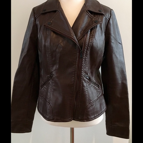 Guess Vegan Leather Moto Jacket - Large