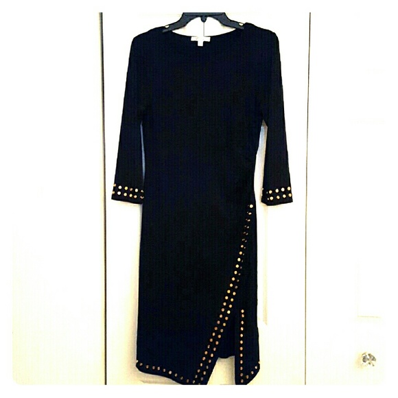 Black Dress w/Gold Studs