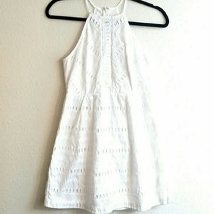 Petite white eyelet loft dress