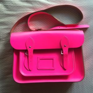 13 inch Flourescent Pink Cambridge Satchel