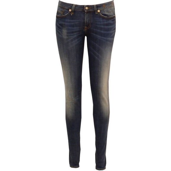 R13 R 13 Hose Skinny 24 distressed blue jeans