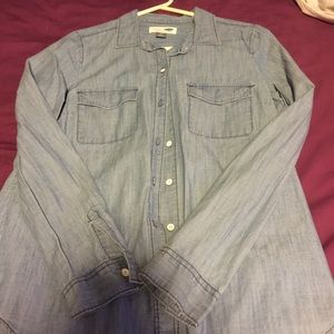Denim button-up