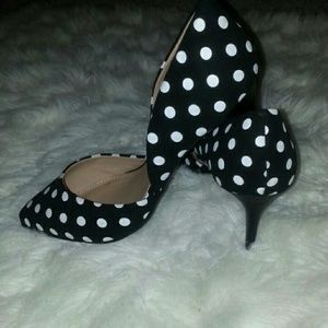 Lane Bryant polka dot pumps 11w