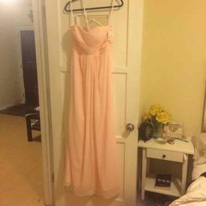 David's Bridal Petal Pink Gown