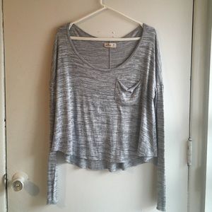 Hollister heather grey slouch top
