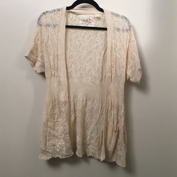 Short sleeve crochet cardigan: Anthropolgie