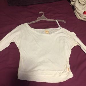 Off the shoulder white long sleeve