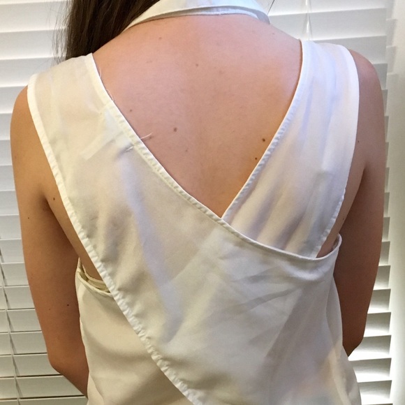 beautiful white open back top