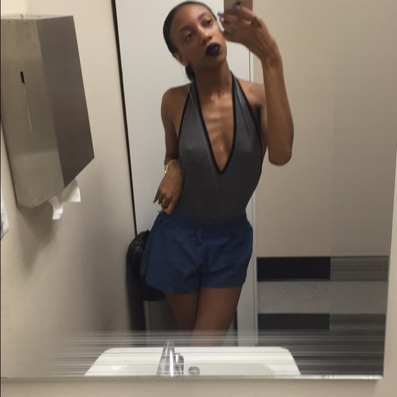 Grey and Black Bodysuit