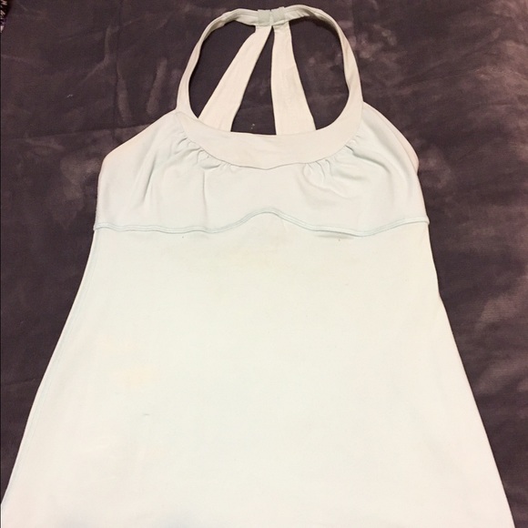 lululemon light blue top with built in bra size 6