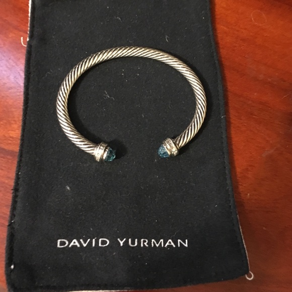 David Yurman bracelet with blue stone and diamonds