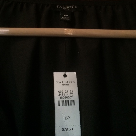 Talbot's Black Button Down Top Petite 16 - Picture 2 of 4